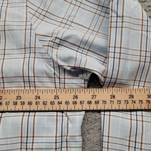 Peter Millar Shirt Mens XL Blue Plaid‎ Casual Button Down Long Sleeve Formal - Picture 12 of 12